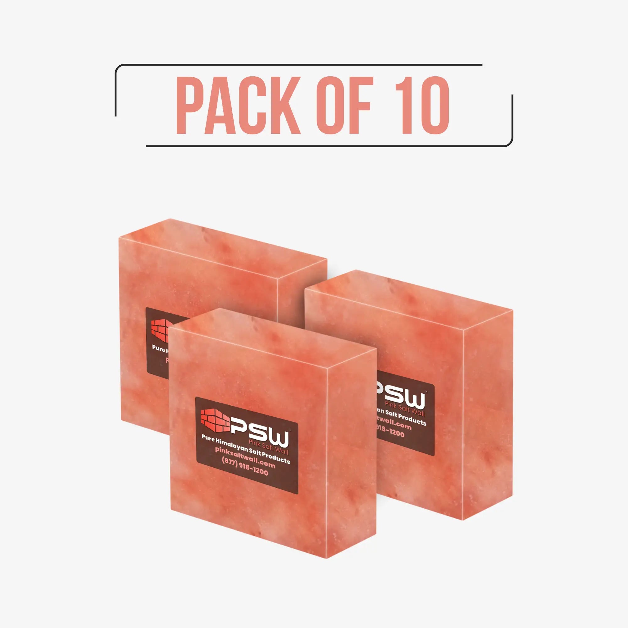 Himalayan Salt Blocks 4"(L) x 4"(W) x 2"(H) - Pack of 10
