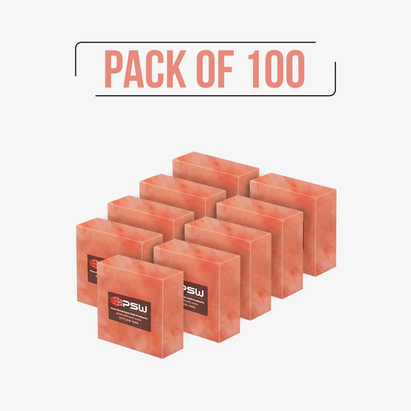 Himalayan Salt Blocks 4"(L) x 4"(W) x 2"(H) - Pack of 100