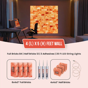 Himalayan Salt Brick Wall Kit (4x5 Ft) 20 Sq. Ft –  Do It Yourself