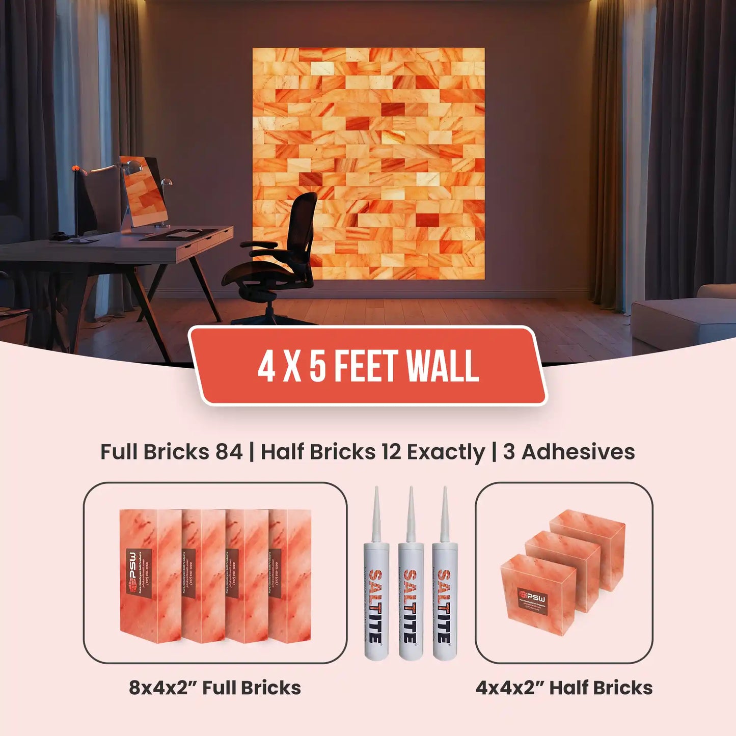 Himalayan Salt Brick Wall Kit 20 Sq. Ft –  Do It Yourself