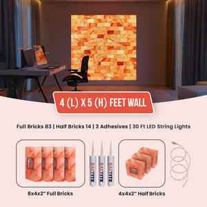 Himalayan Salt Brick Wall Kit (4x5 Ft) 20 Sq. Ft –  Do It Yourself