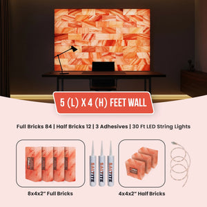 Himalayan Salt Brick Wall Kit (5x4 Ft)  20 Sq. Ft –  Do It Yourself