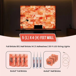 Himalayan Salt Brick Wall Kit (5x4 Ft)  20 Sq. Ft –  Do It Yourself