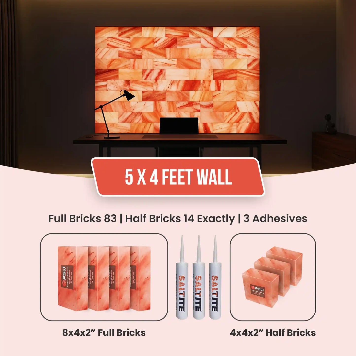 Himalayan Salt Brick Wall Kit 20 Sq. Ft –  Do It Yourself
