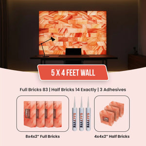Himalayan Salt Brick Wall Kit (5x4 Ft)  20 Sq. Ft –  Do It Yourself