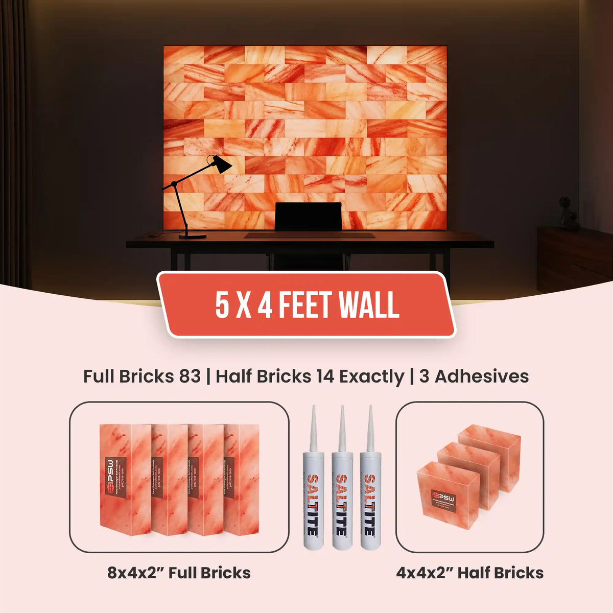 Himalayan Salt Brick Wall Kit 20 Sq. Ft –  Do It Yourself