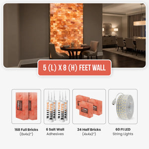 Himalayan Salt Brick Wall Kit (5x8 Ft) 40 Sq. Ft –  Do It Yourself
