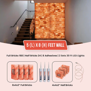 Himalayan Salt Brick Wall Kit (5x8 Ft) 40 Sq. Ft –  Do It Yourself