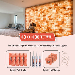 Himalayan Salt Brick Wall Kit (8x10 Ft) 80 Sq. Ft  –  Do It Yourself