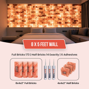 Himalayan Salt Brick Wall Kit (8x5 Ft) 40 Sq. Ft  –  Do It Yourself