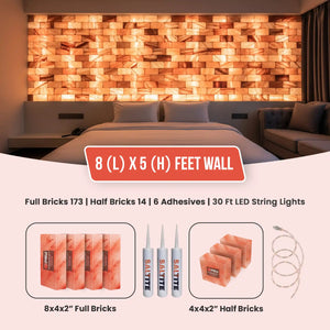 Himalayan Salt Brick Wall Kit (8x5 Ft) 40 Sq. Ft  –  Do It Yourself