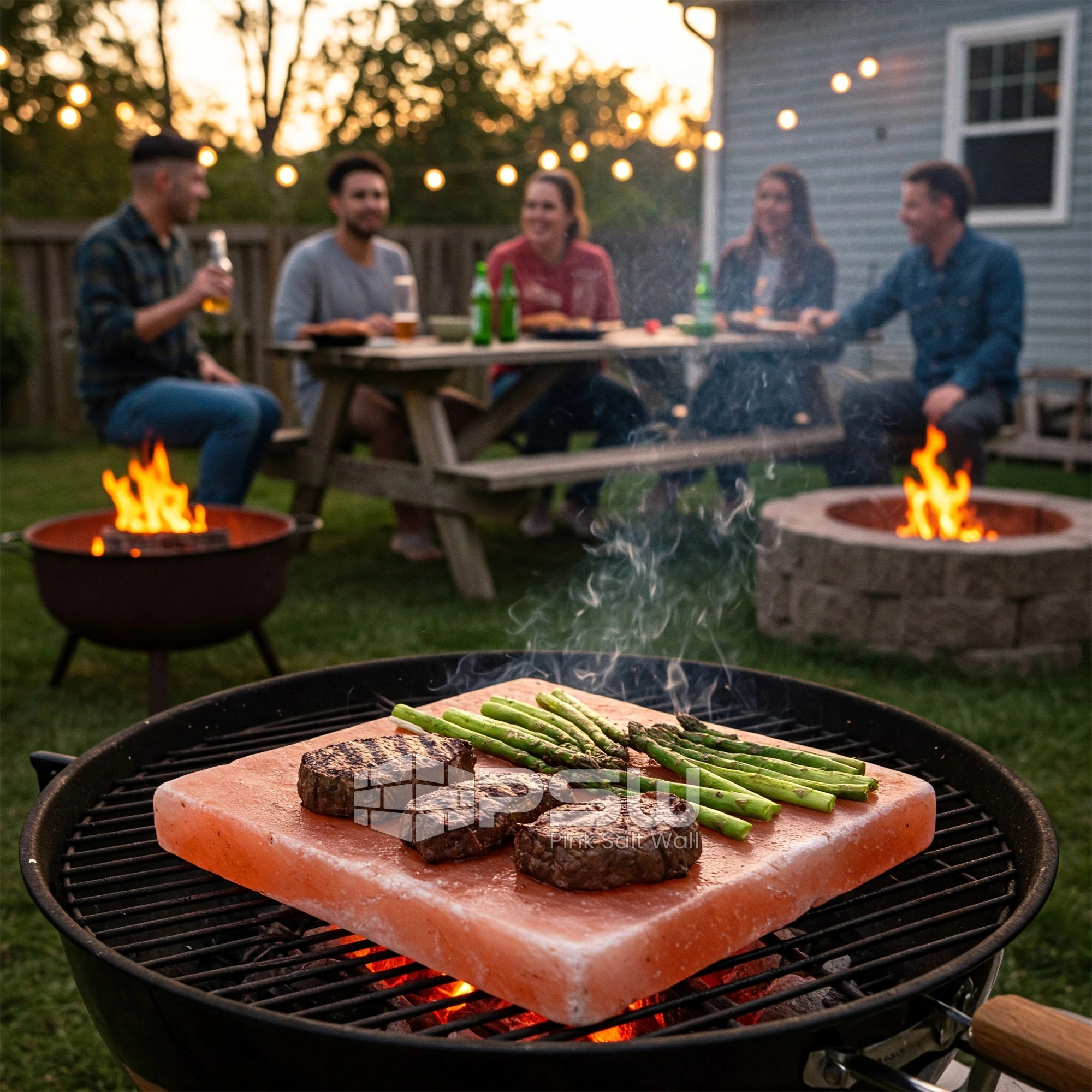 Himalayan salt cooking plate used for grilling