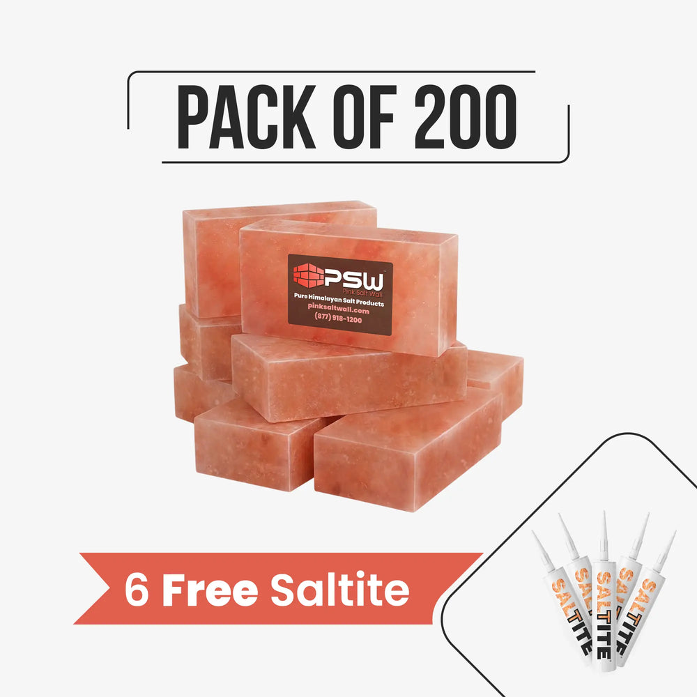 Himalayan Salt Bricks 8" x 4" x 2" Pack of 200 With 6 free Saltite