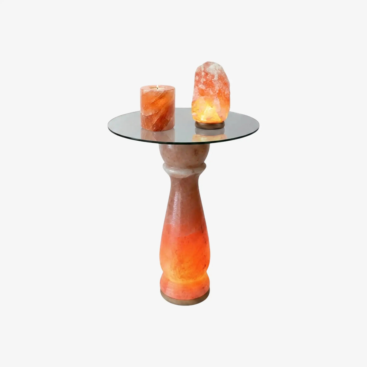 Coffee Table With Salt Lamp & Candle