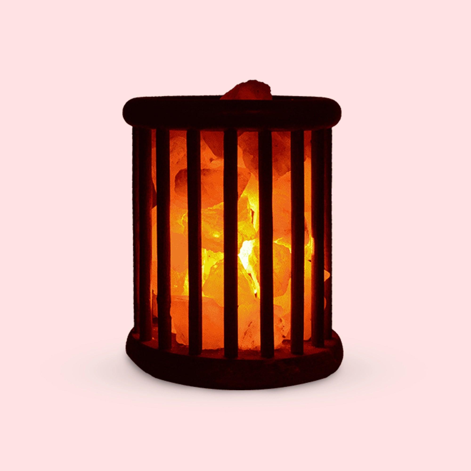 Giza - Himalayan Rock Salt Lamp with Wooden Basket