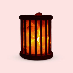 Giza - Himalayan Rock Salt Lamp with Wooden Basket