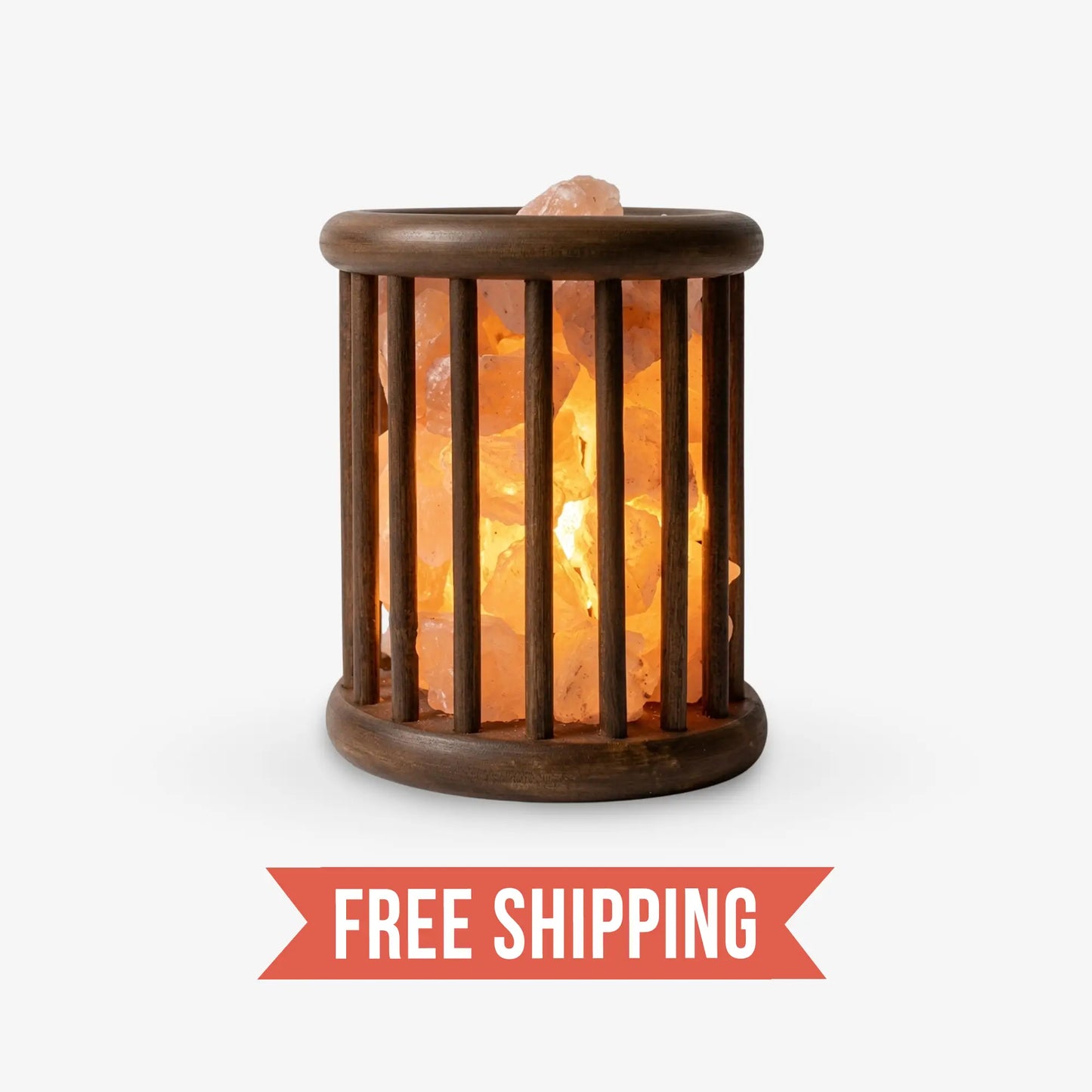 Giza - Himalayan Rock Salt Lamp with Wooden Basket