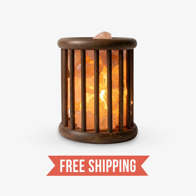 Giza - Himalayan Rock Salt Lamp with Wooden Basket
