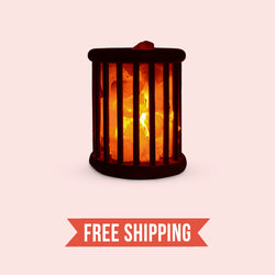 Giza - Himalayan Rock Salt Lamp with Wooden Basket