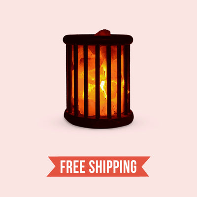 Giza - Himalayan Rock Salt Lamp with Wooden Basket