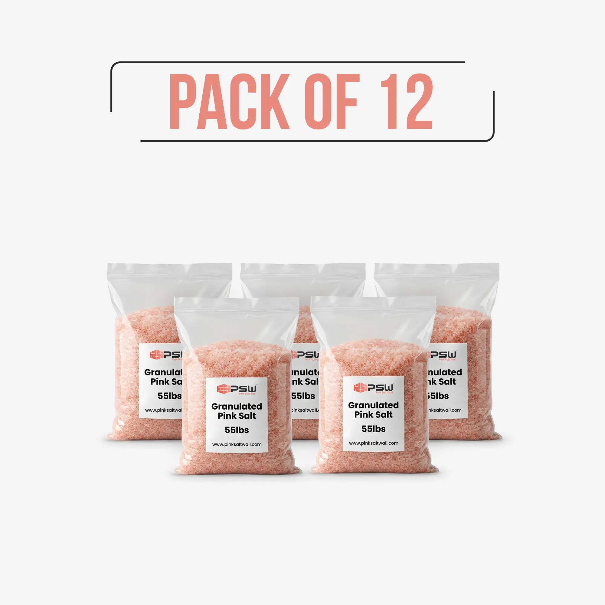 pink Himalayan salt bulk (pack of 12), 55 lbs each