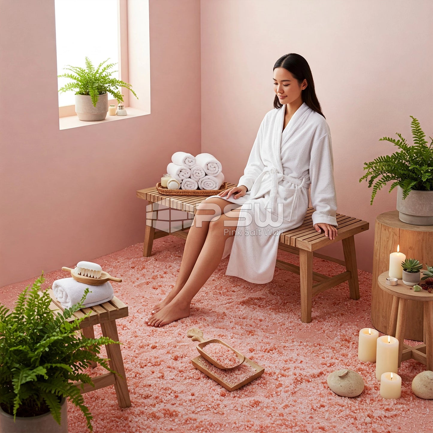 Bulk Himalayan pink salt for wellness room
