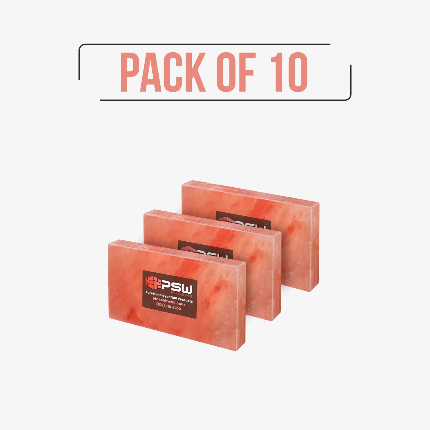 Himalayan Salt Wall Fingo Tile Pack of 10 (12" x 8" x 1")
