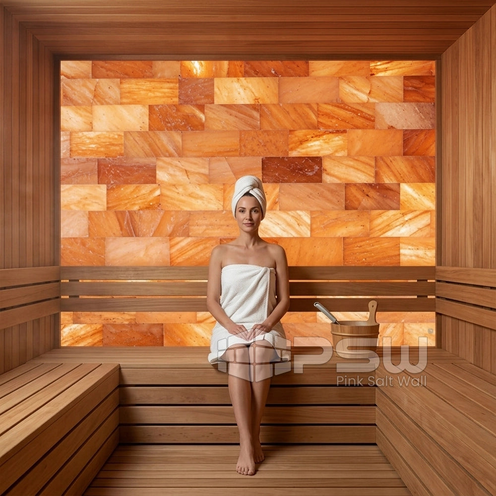 Himalayan pink salt bricks for sauna