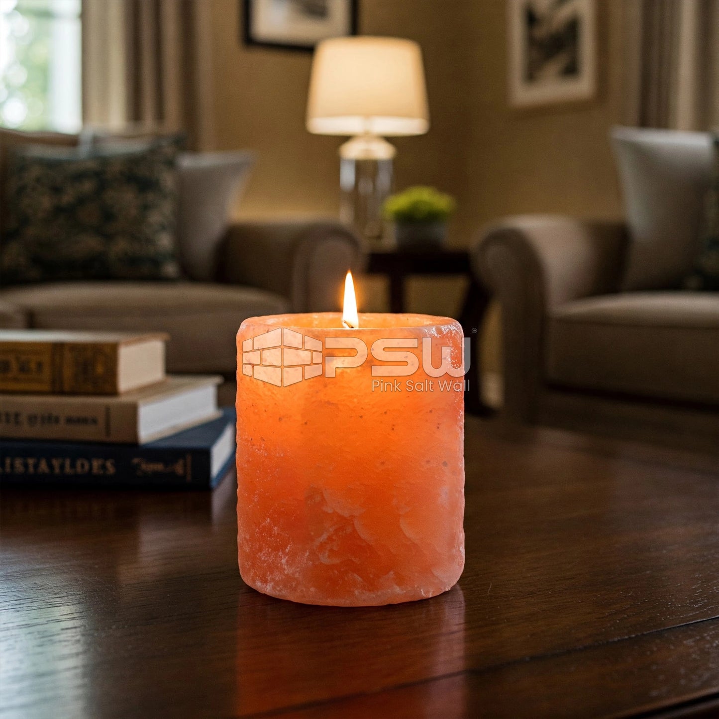 Himalayan salt candle for living areas