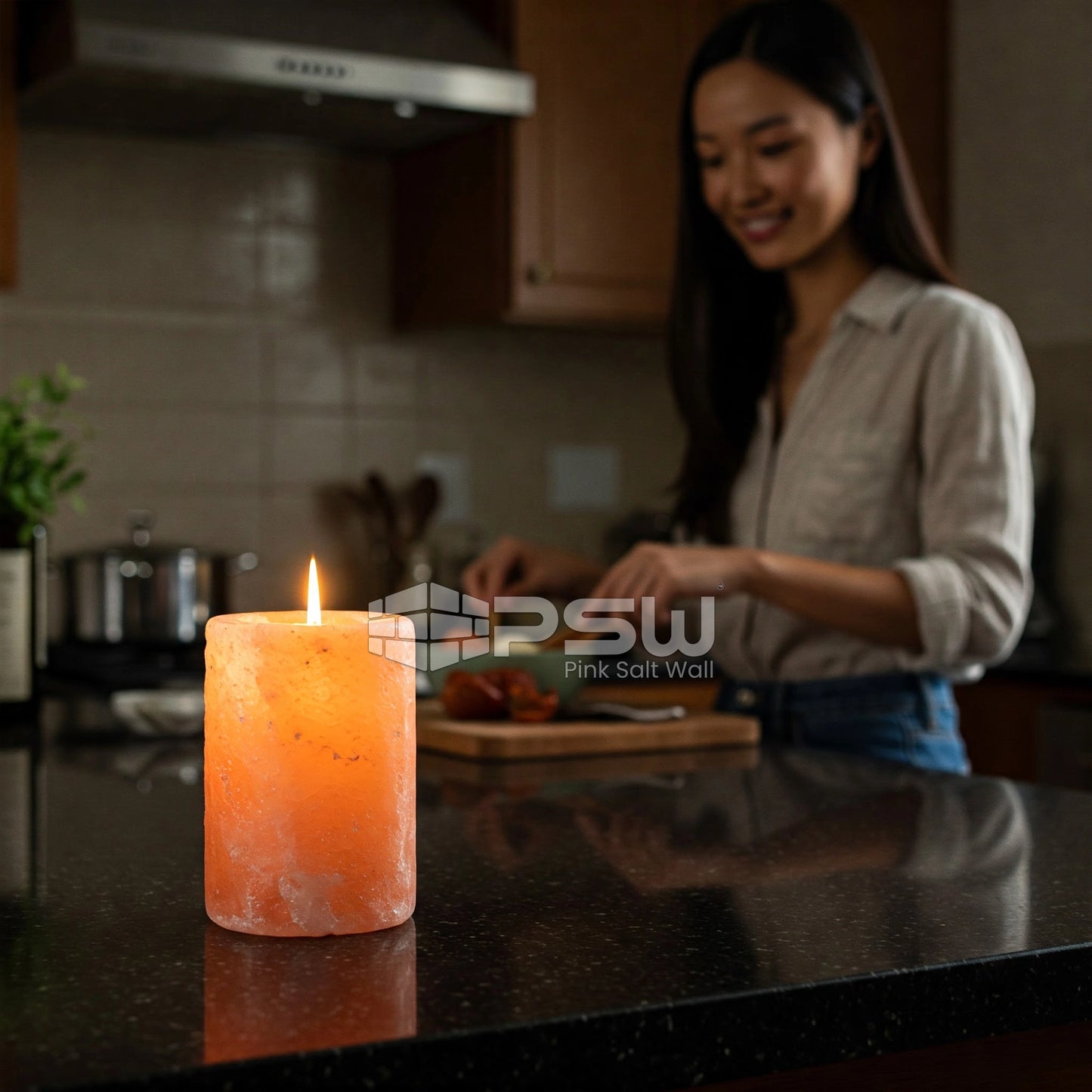 Himalayan salt candle for cozy environment