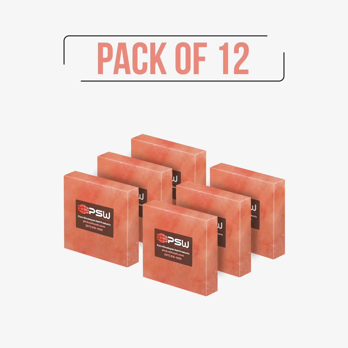 Himalayan pink salt tiles ( Pack of 12 ) 8" x 8" x 1"
