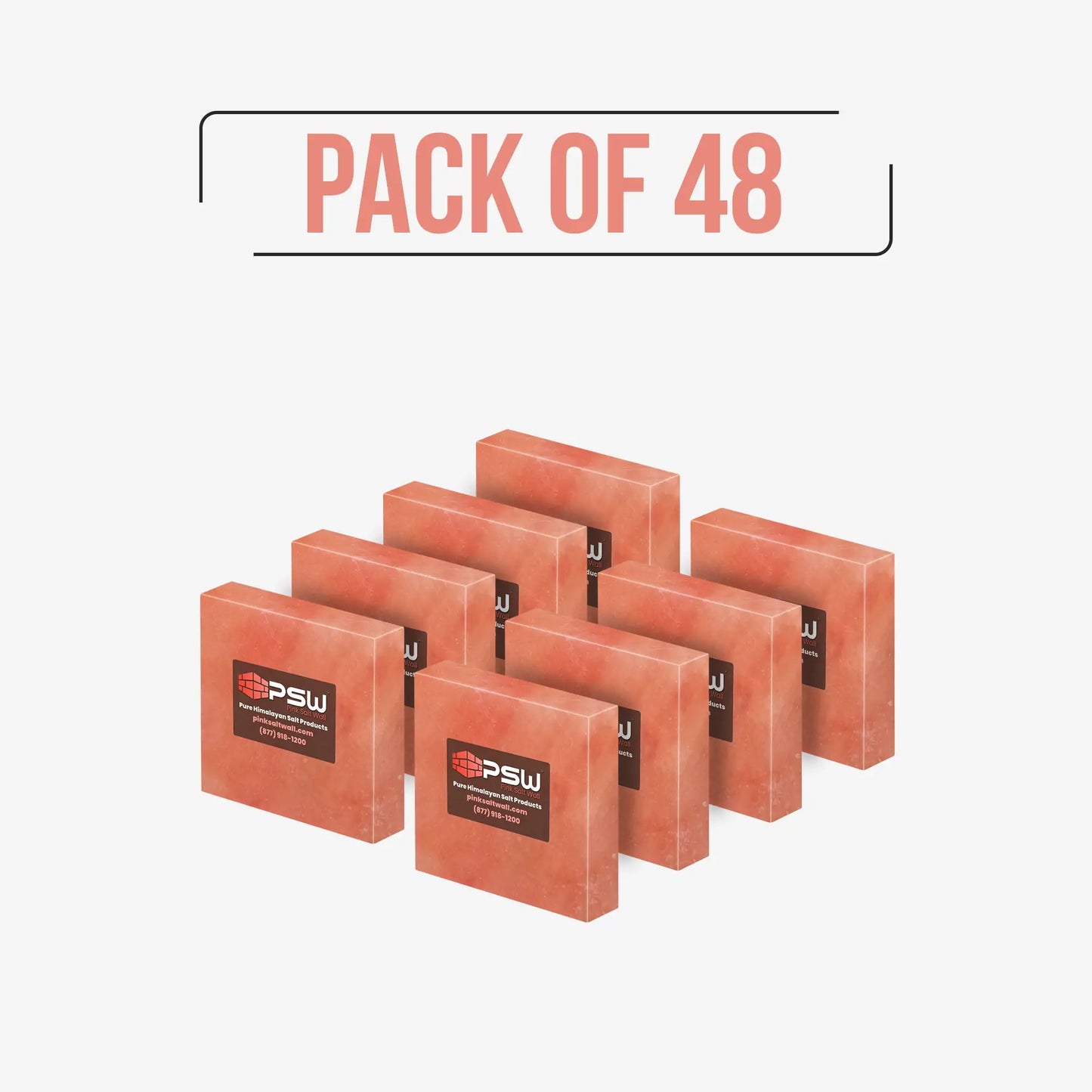 Himalayan pink salt tiles ( Pack of 48 ) 8" x 8" x 1"