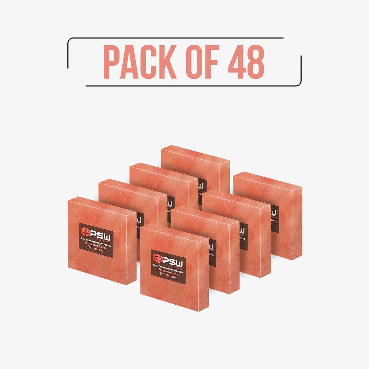 Himalayan pink salt tiles ( Pack of 48 ) 8" x 8" x 1"
