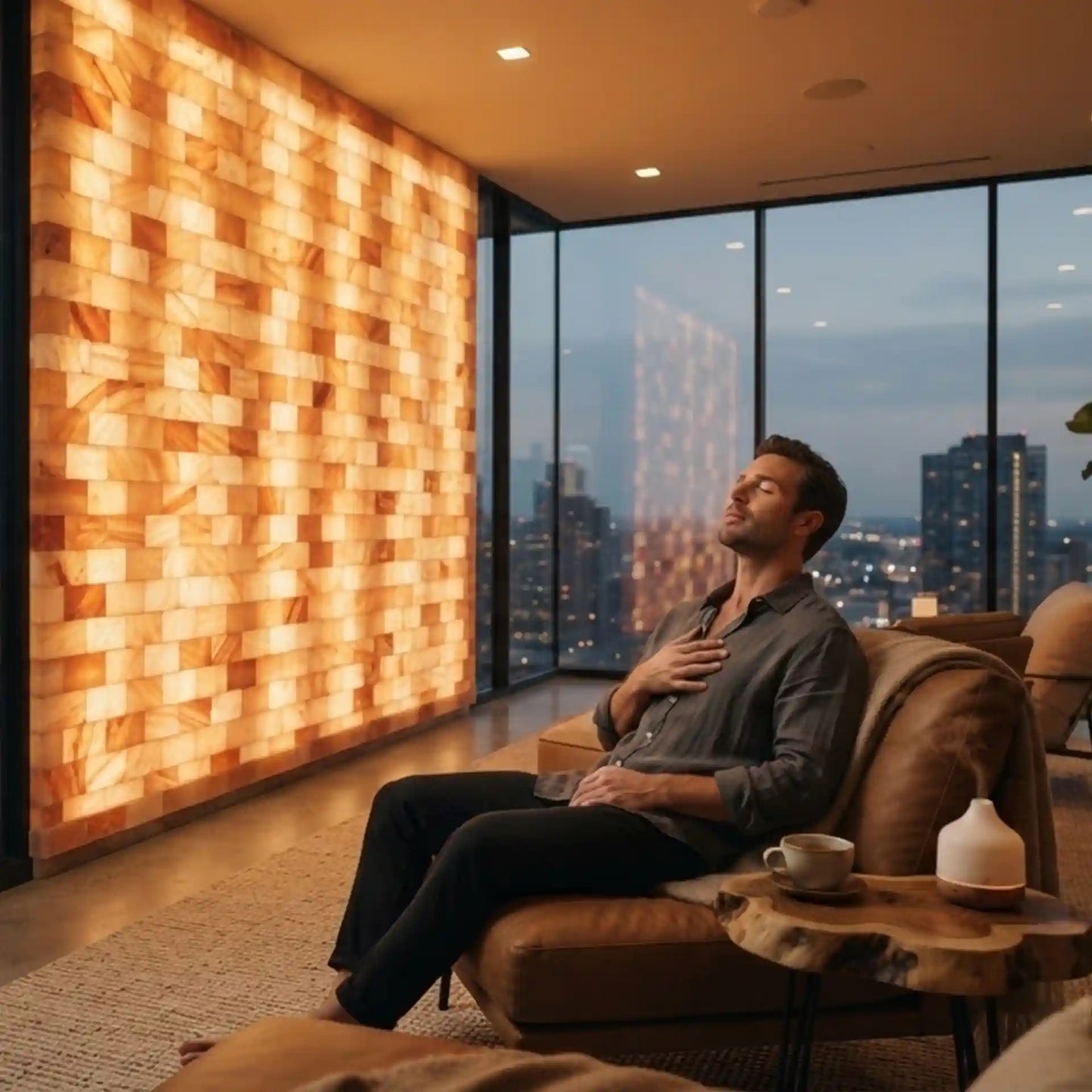 Himalayan salt wall for commercial areas