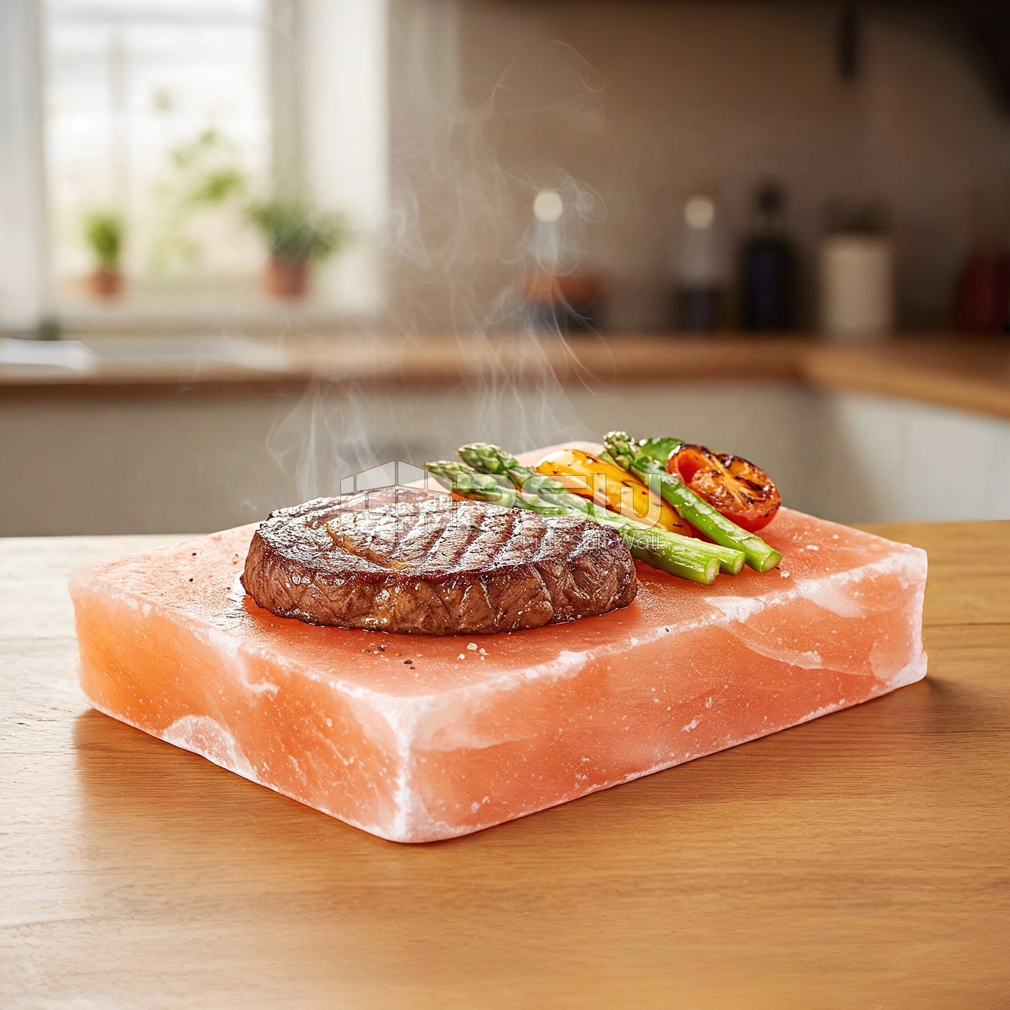 Himalayan salt cooking block for grilling and serving