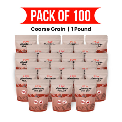 Edible Himalayan Pink Salt - Coarse Grain - Pack of 100 - 1 Pound