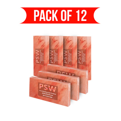 Himalayan Pink Salt Tiles 8" x 4" x 0.75" – Pack of 12 - Free Shipping
