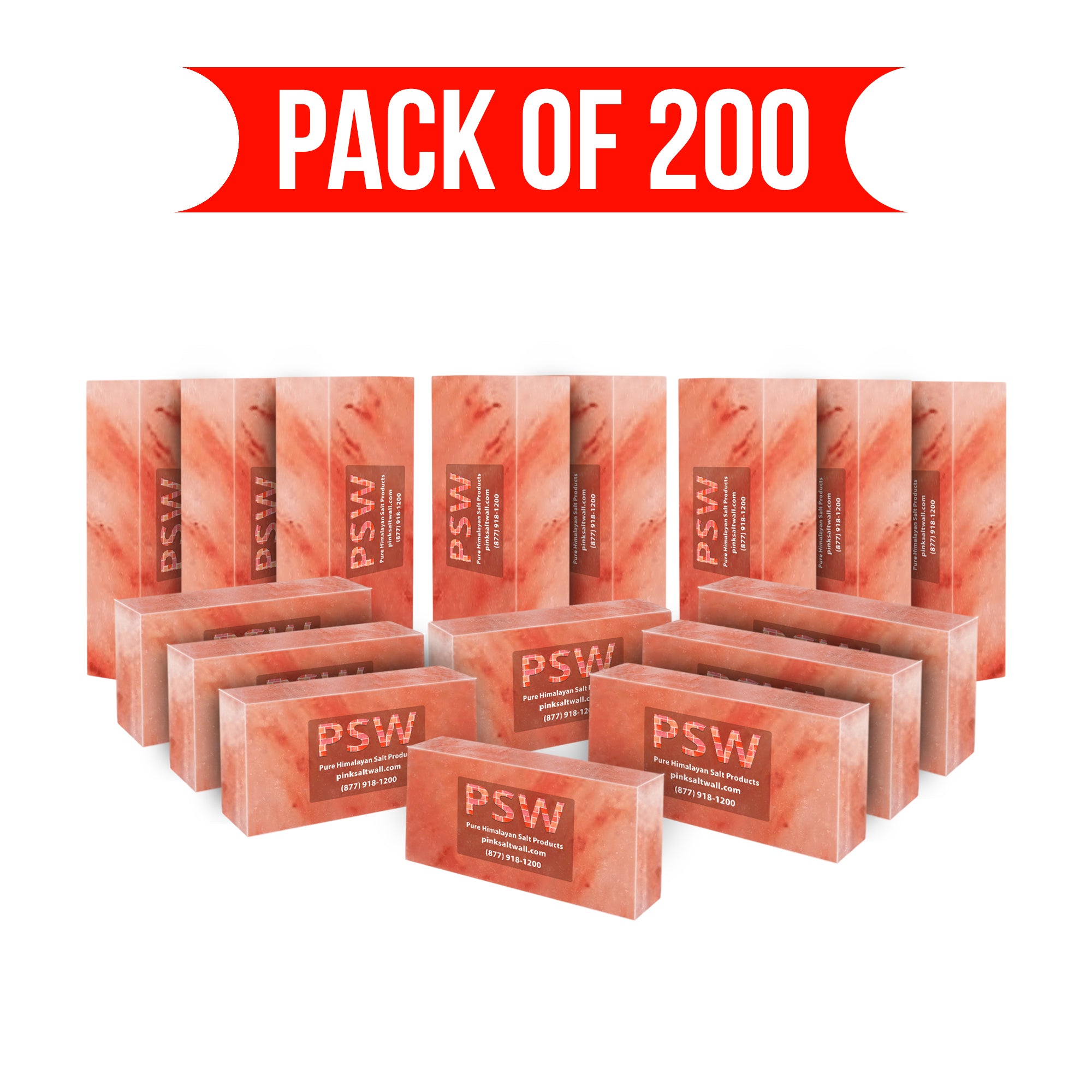 Himalayan Salt Bricks 8" x 4" x 2" Pack of 200 With 6 free Saltite