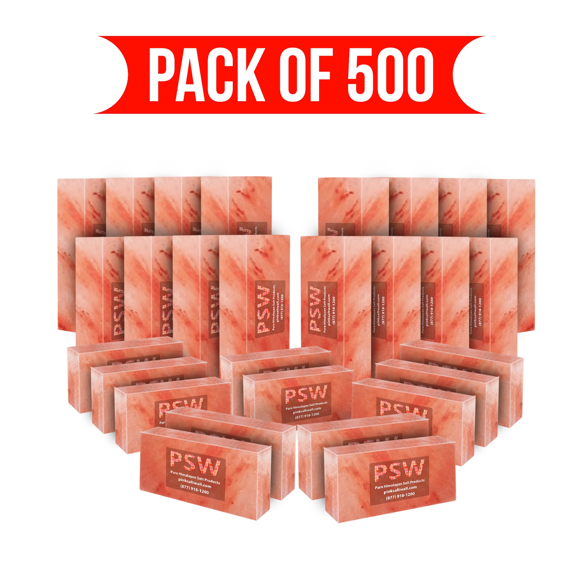 Himalayan Salt Bricks 8" x 4" x 2" Pack of 500 With 17 free Saltite