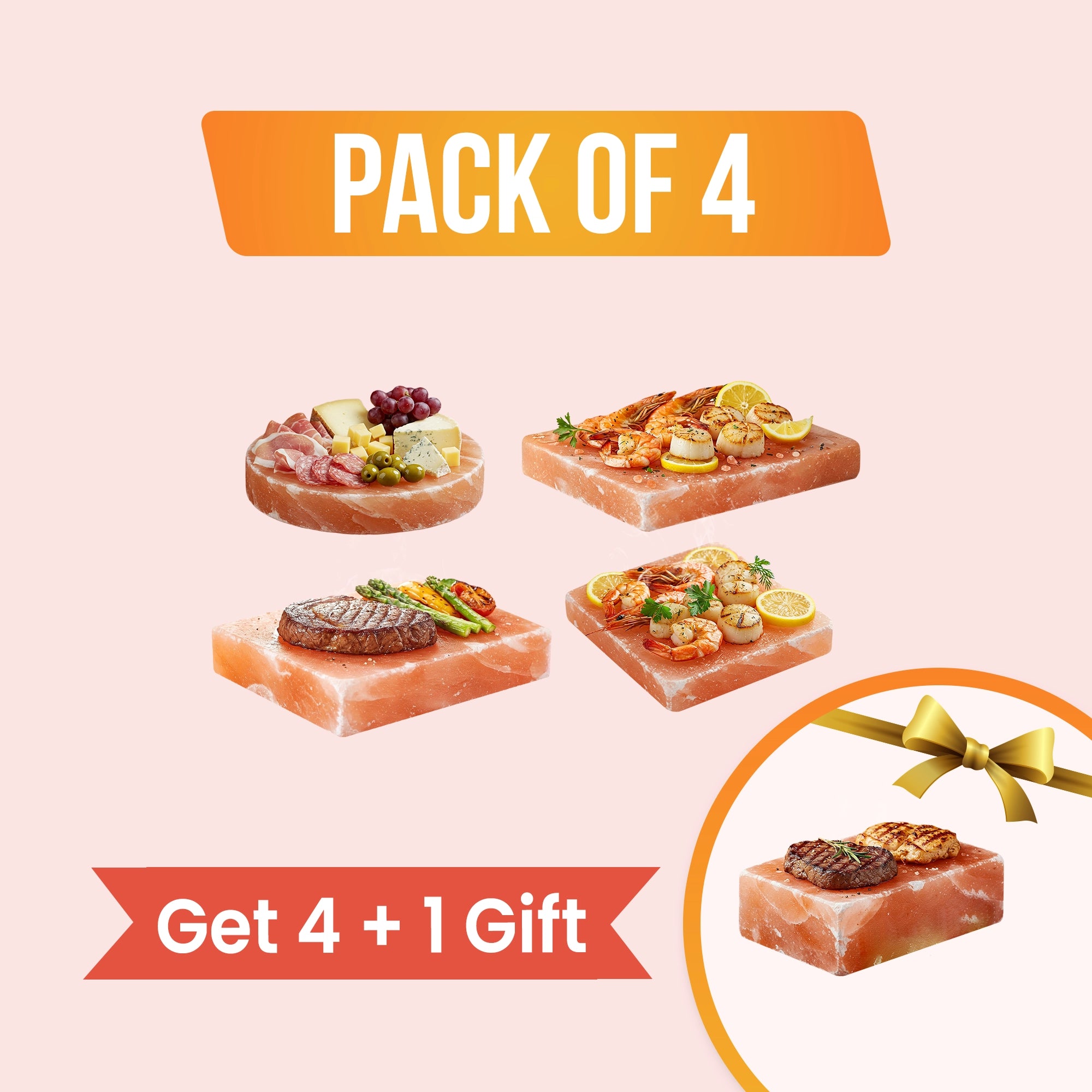 Himalayan Salt Cooking Plate With Gift (All in one sizes)