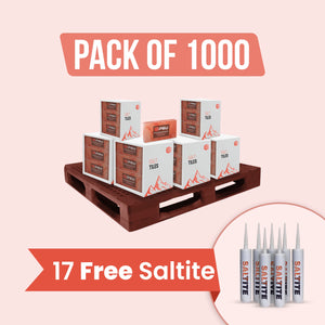 Himalayan Pink Salt Tiles 8" x 4" x 1" - Pack of 1000 with 17 free saltite