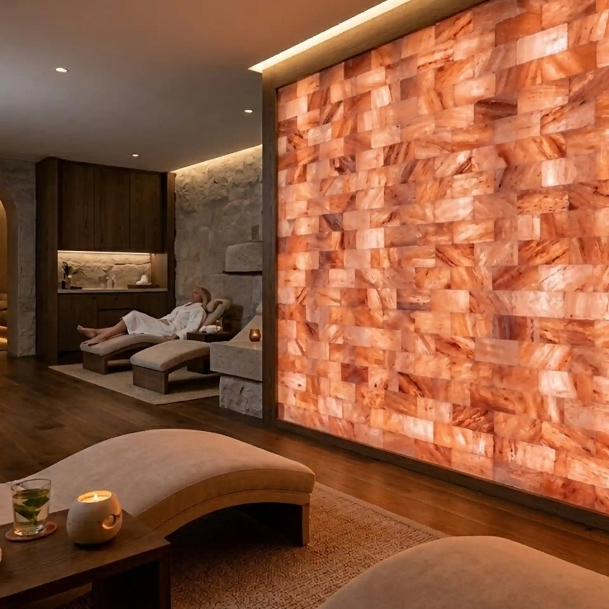 Pink salt bricks for decorative feature walls