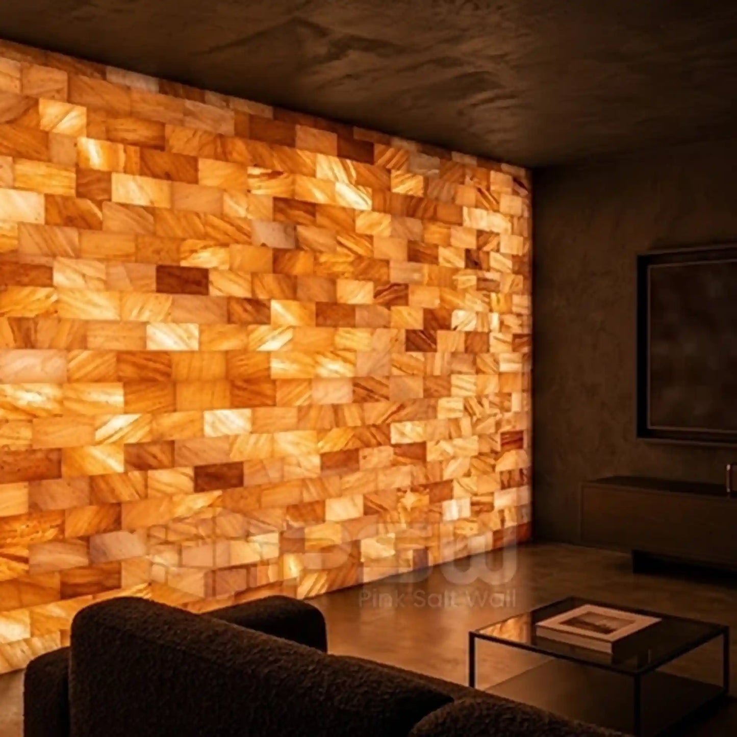 Pink salt bricks for decorative feature walls