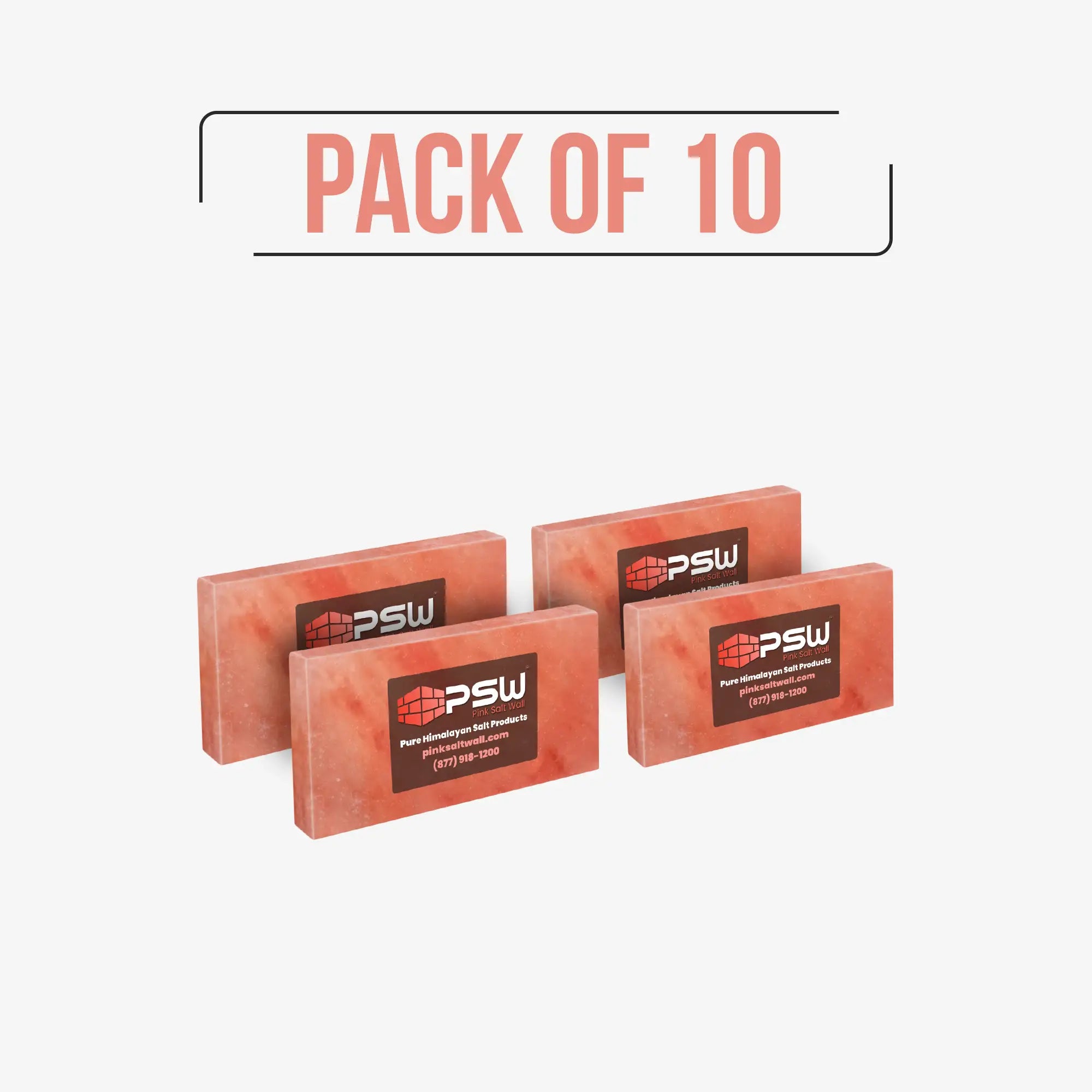10 Himalayan pink salt tiles (8"×4"×1") for wall installation