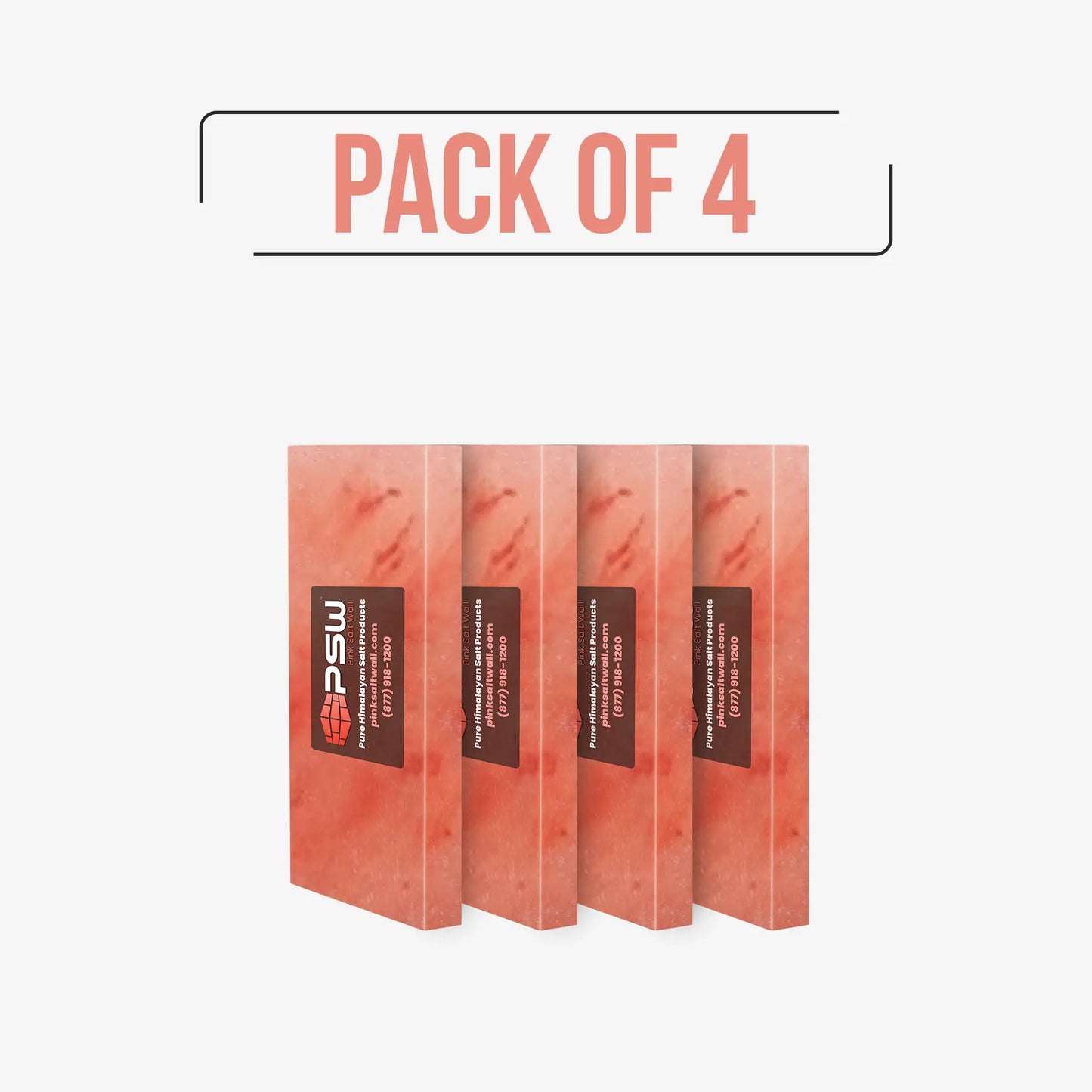 Himalayan Pink Salt Tiles 8" x 4" x 1" - Pack of 4 - Free Shipping