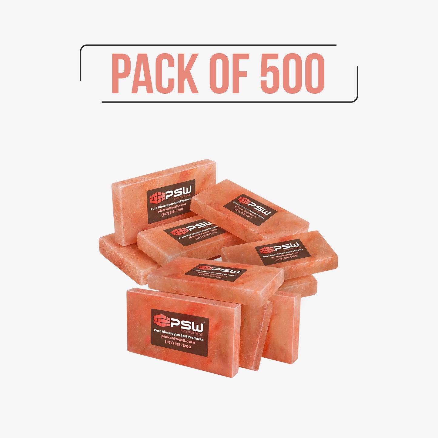 Himalayan pink salt tiles 8" x 4" x 1"- pack of 500