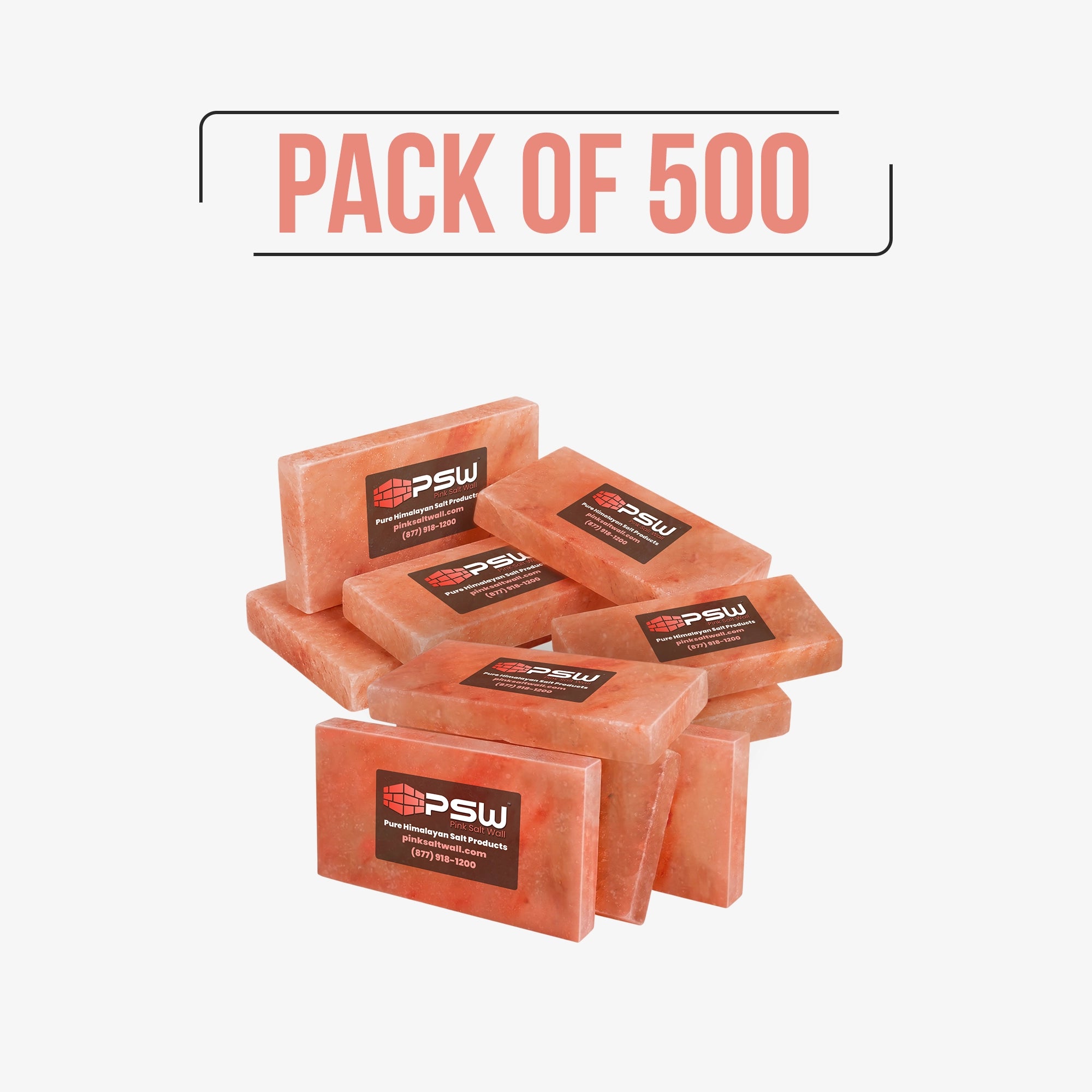 Himalayan pink salt tiles 8" x 4" x 1"- pack of 500