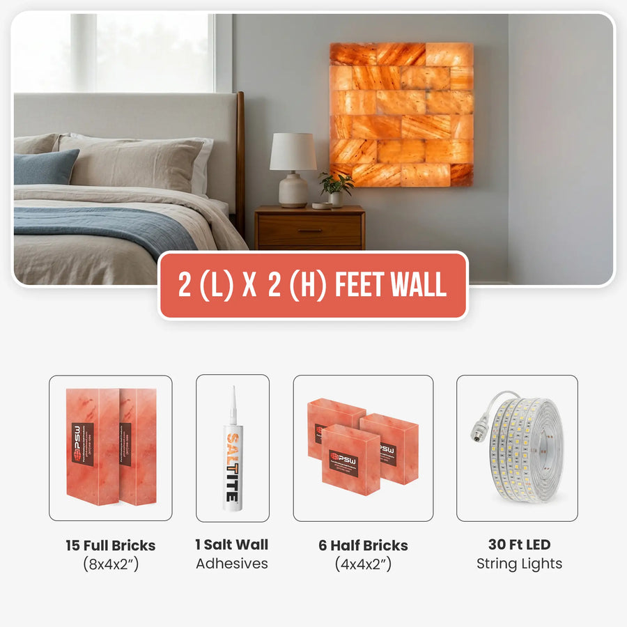 Himalayan Salt Brick Wall Kit 2x2