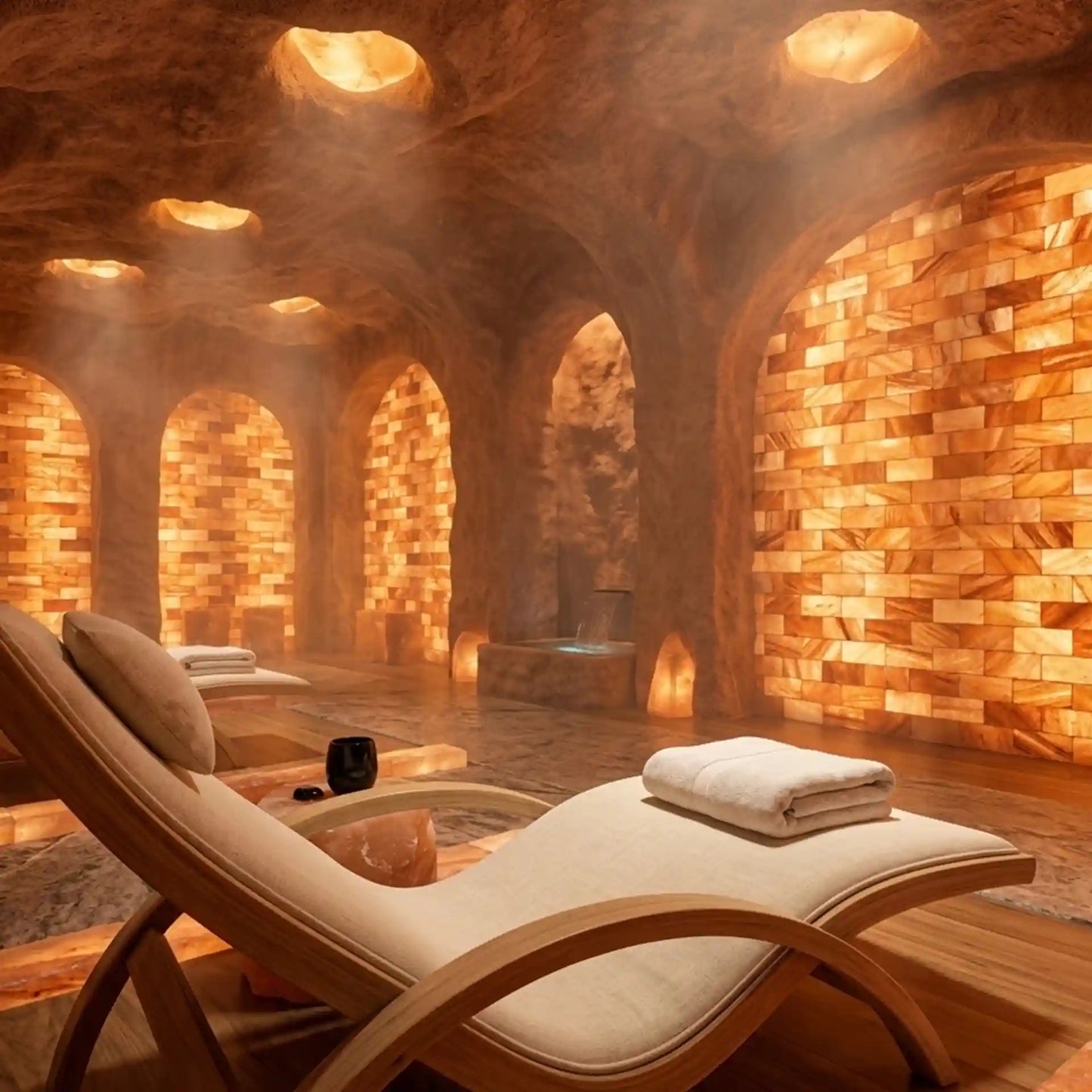 Salt bricks for sauna and spa wall design
