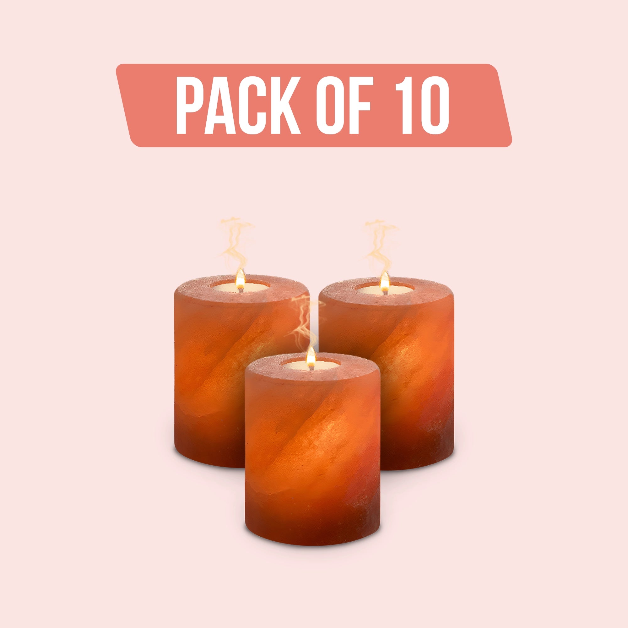 SaltCure - Himalayan Pink Salt Candle Holder 4 inches - Pack of 10
